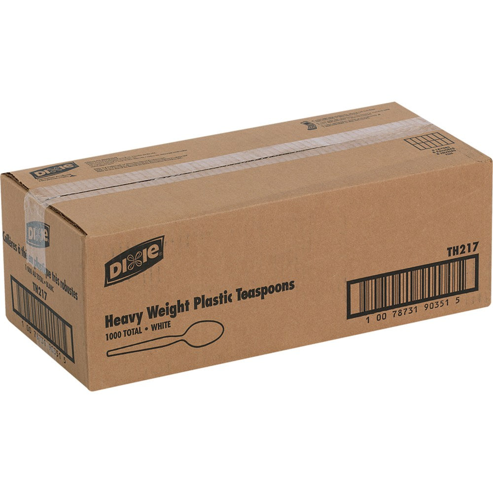 Dixie Heavyweight Styrene Spoons, White, Carton Of 1,000