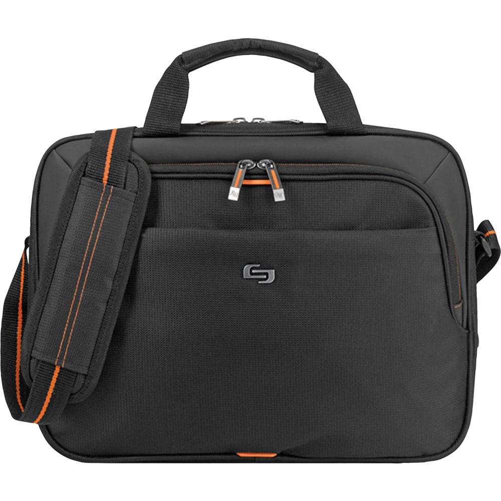 Solo New York Ace Slim Briefcase With 13.3in Laptop Pocket, 10-1/4inH x 14inW x 2inD, Black