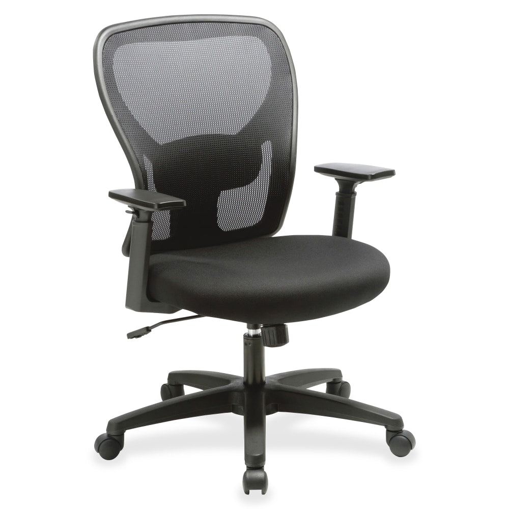 Lorell Mid-Back Mesh/Fabric Task Chair, Black