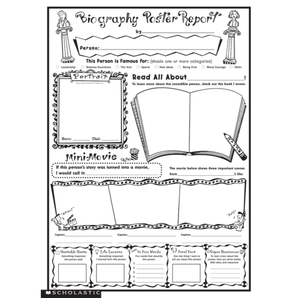Scholastic Biography Report Posters, 17in x 22in