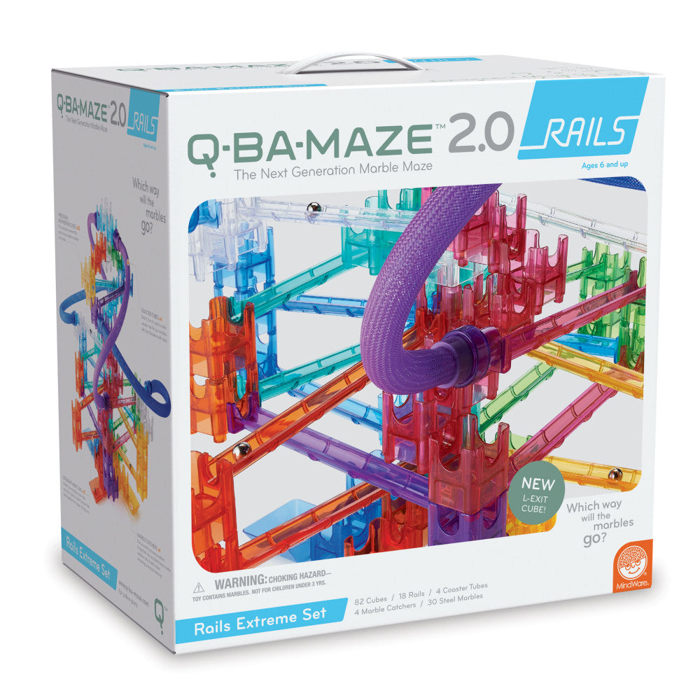 MindWare Q-BA-MAZE 2.0 Rails Extreme Marble Maze Building 138-Piece Set