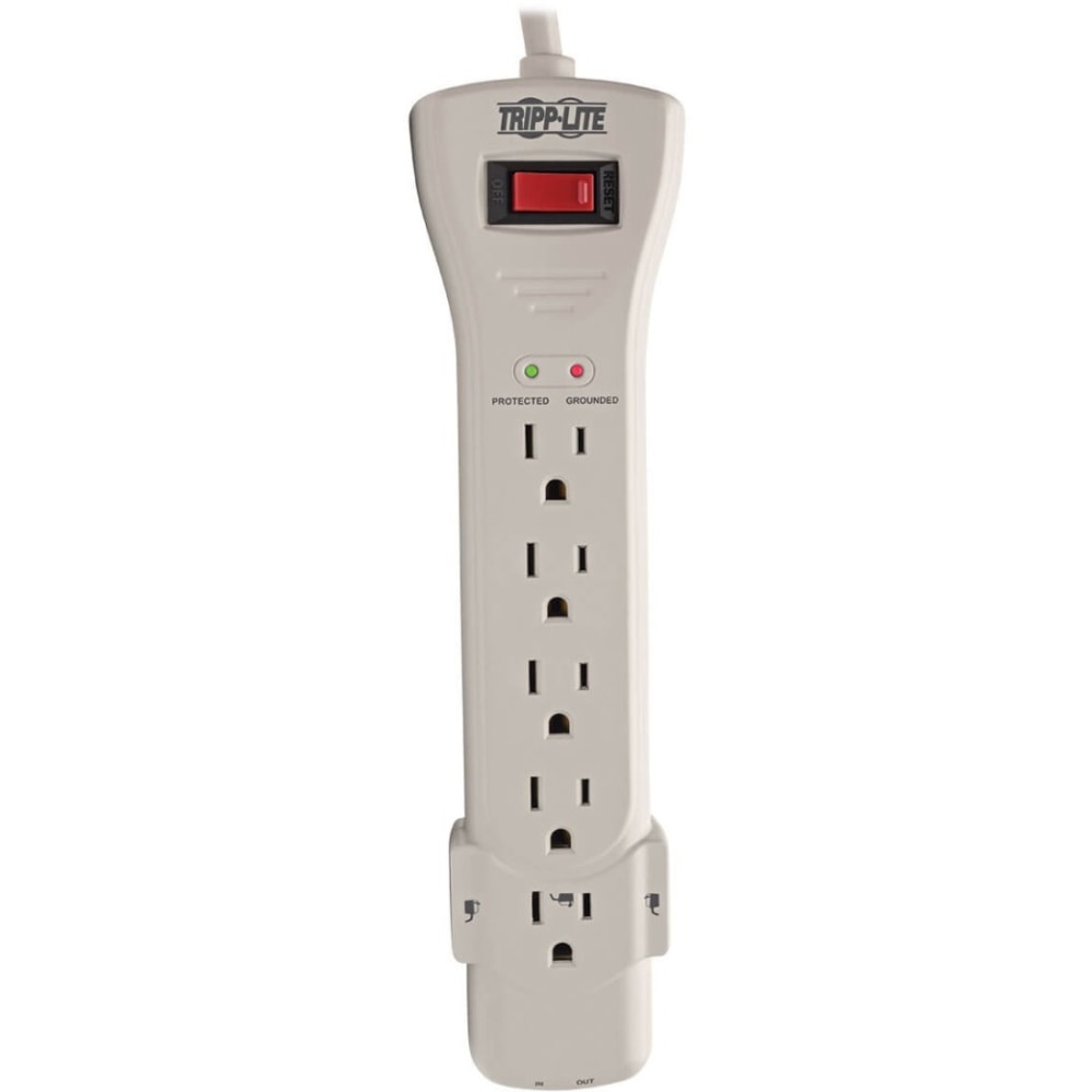 Tripp Lite 7-Outlet Surge Protector Power Strip, 15ft Cord, Gray