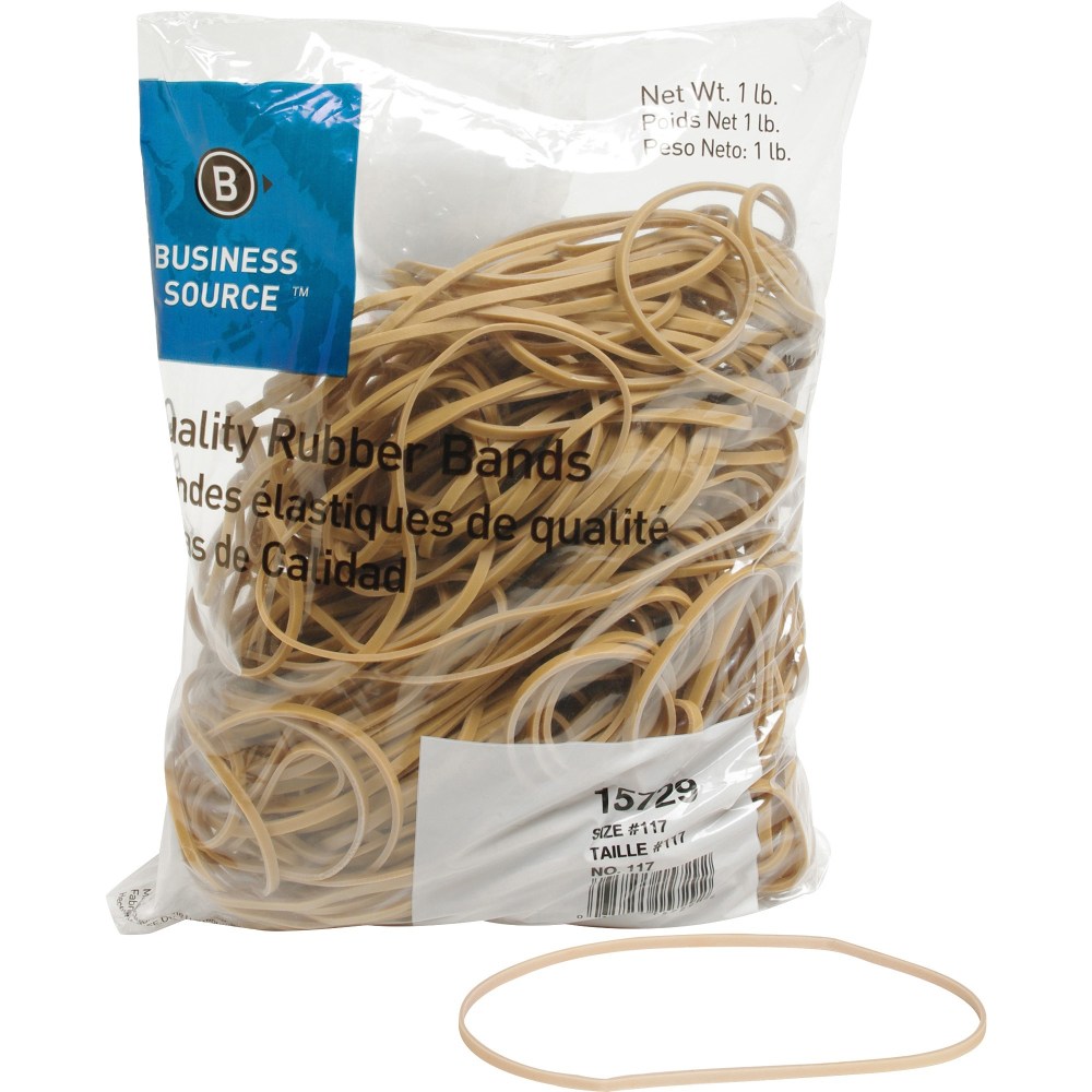 Business Source Quality Rubber Bands - Size: #117B - 7in Length x 0.1in Width - Sustainable - 200 / Pack - Rubber - Crepe