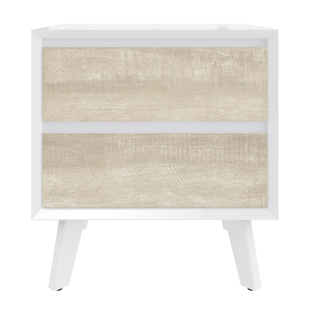 Bestar Adara End Table, 20-5/8inH x 18-15/16inW x 15-13/16inD, UV White/Mountain Ash Gray