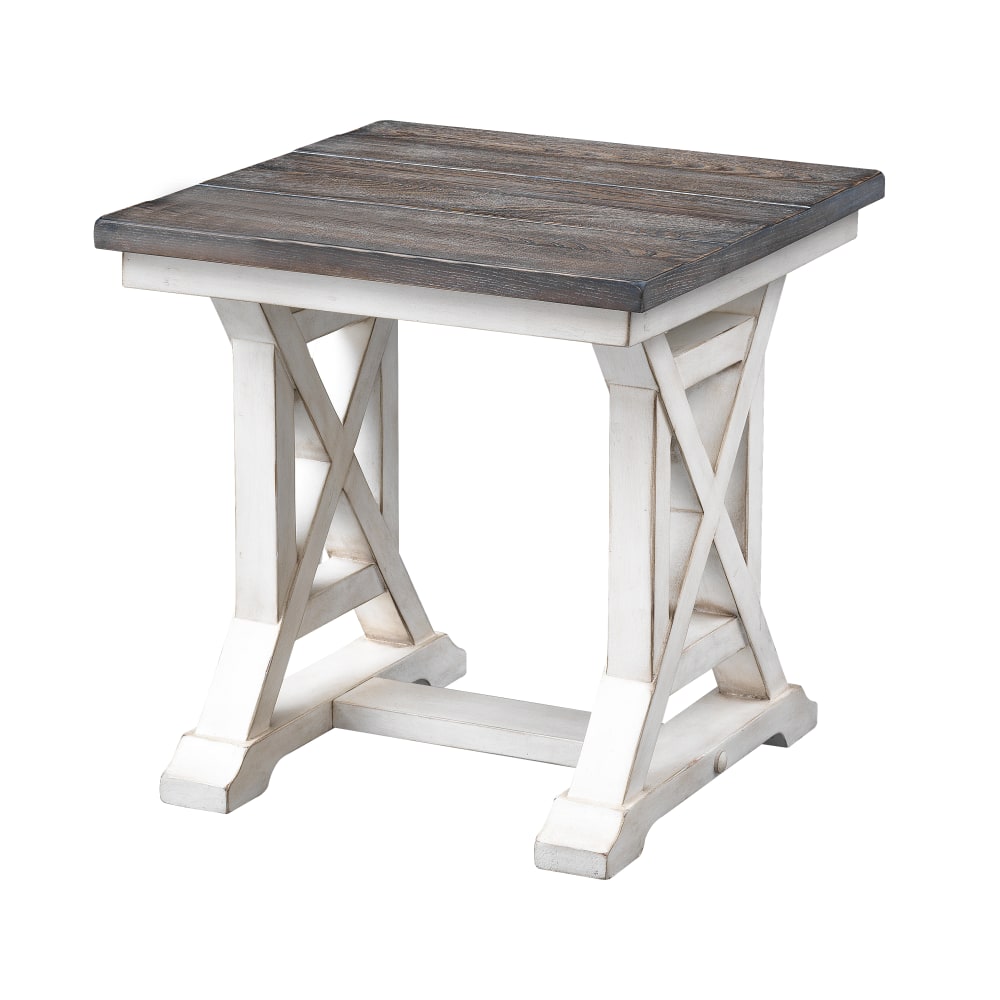 Coast to Coast Landings End Table, 24inH x 24inW x 24inD, Bar Harbor Cream