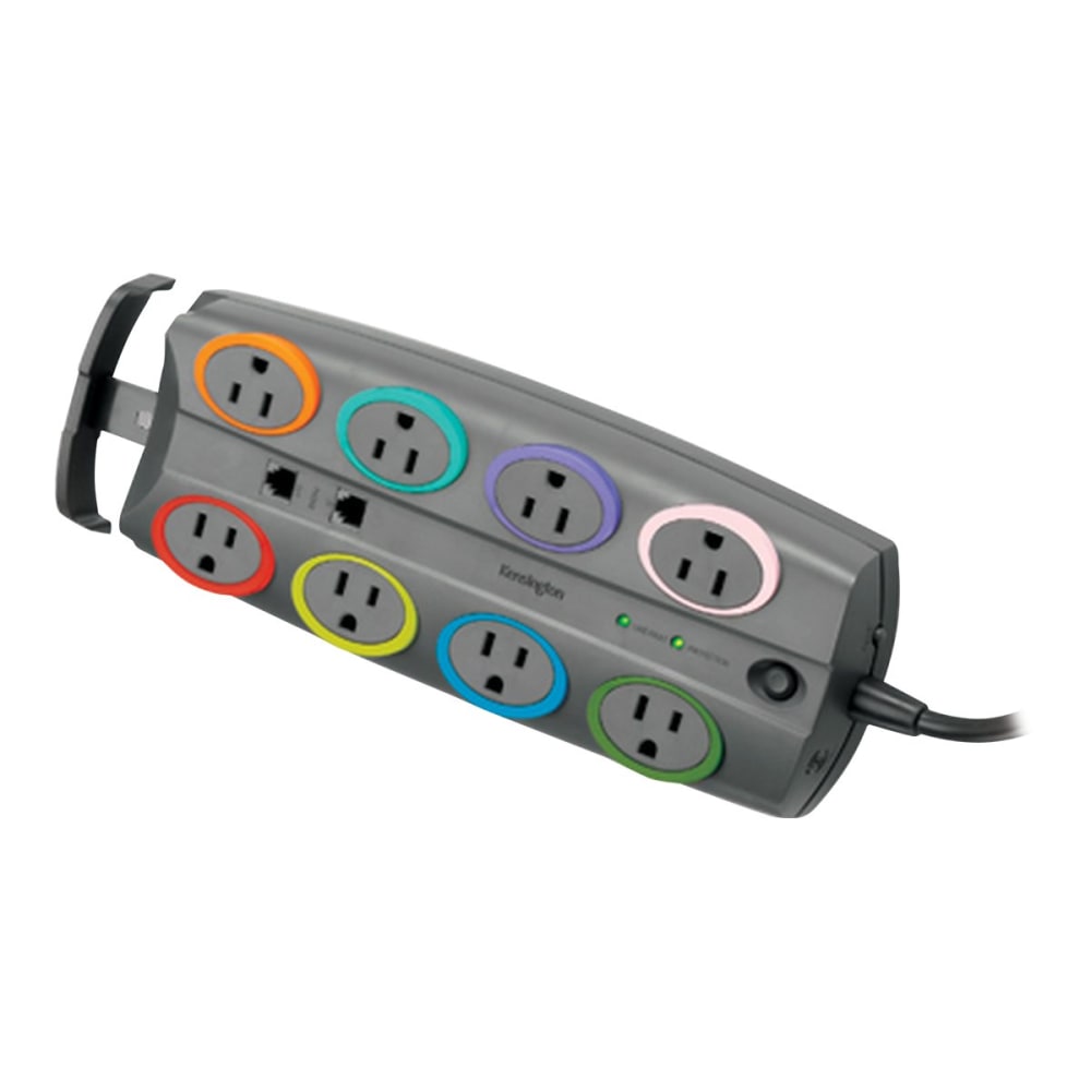 Kensington SmartSockets Color-Coded 8-Outlet Adapter Model Surge Protector
