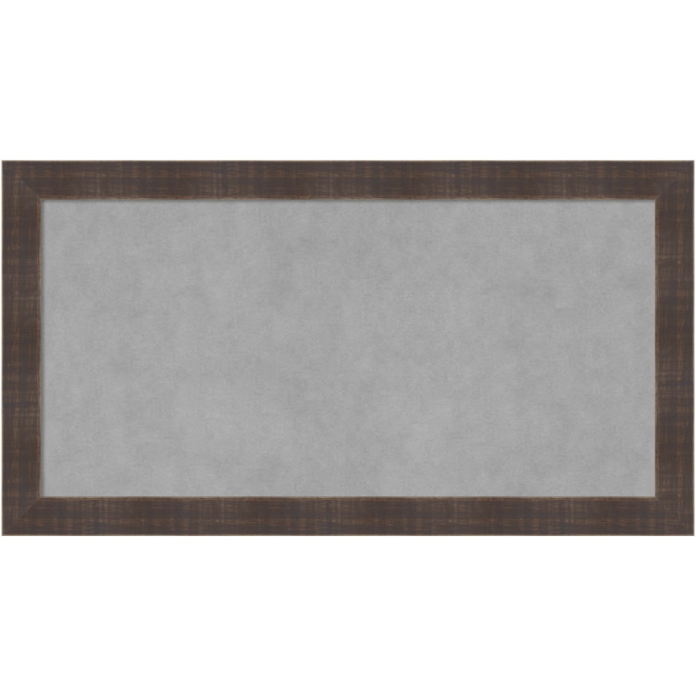 Amanti Art Magnetic Bulletin Board, Steel/Aluminum, 26in x 14in, Whiskey Brown Rustic Wood Frame