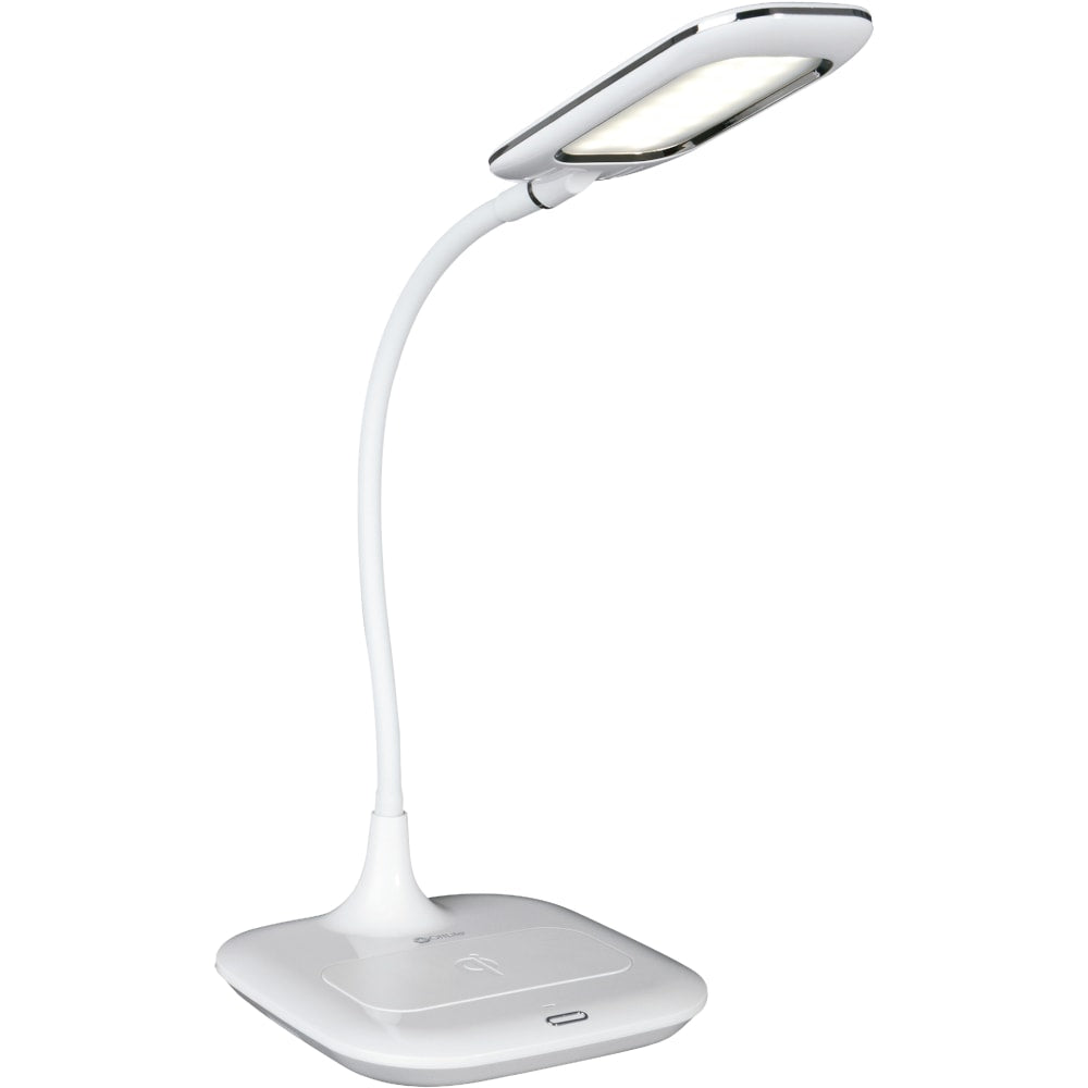 OttLite Prevention LED Desk Lamp With Wireless Charging, 19-1/2inH, White
