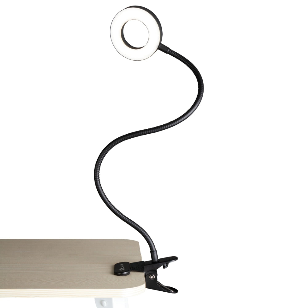 OttLite Wellness Series Capture Clip-On LED Ring Light, 25inH, 11.5W, Black
