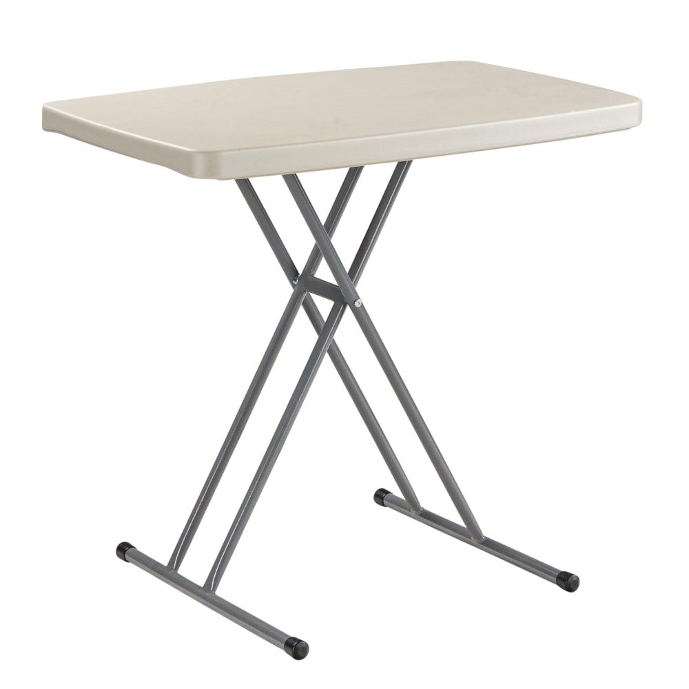 National Public Seating Commercialine Height-Adjustable Personal Folding Table, 28inH x 20inW x 30inD, Speckled Gray