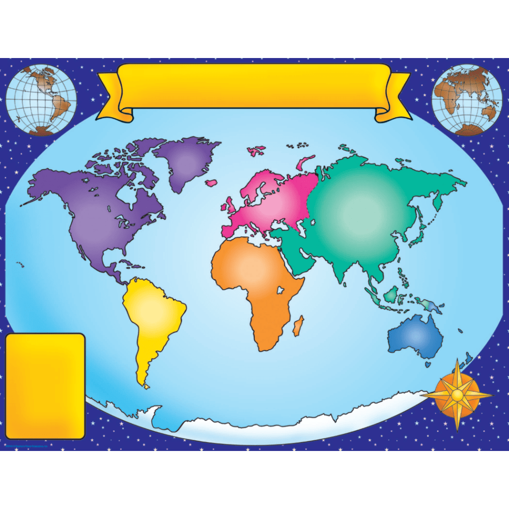 Scholastic Practice Chart, World Map, 17in x 22in