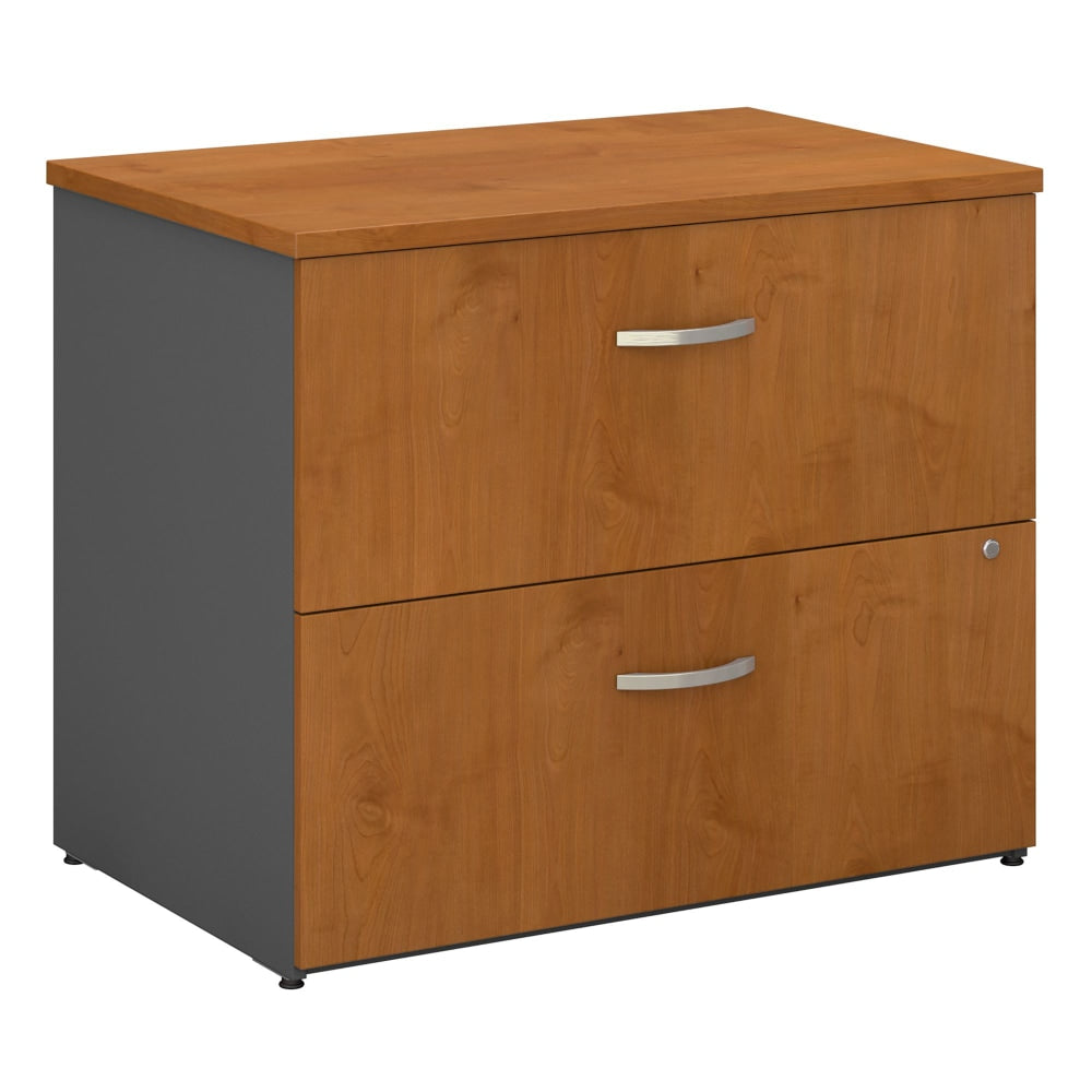 Bush Business Furniture Components 35-2/3inW x 23-3/10inD Lateral 2-Drawer File Cabinet, Natural Cherry/Graphite Gray, Premium Installation