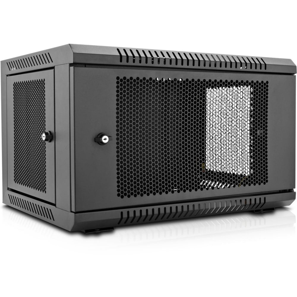 V7 6U Rack Wall Mount Enclosure - 6U Rack Height x 19in Rack Width - Floor Standing - Black - Cold-rolled Steel (CRS) - 200 lb Maximum Weight Capacity