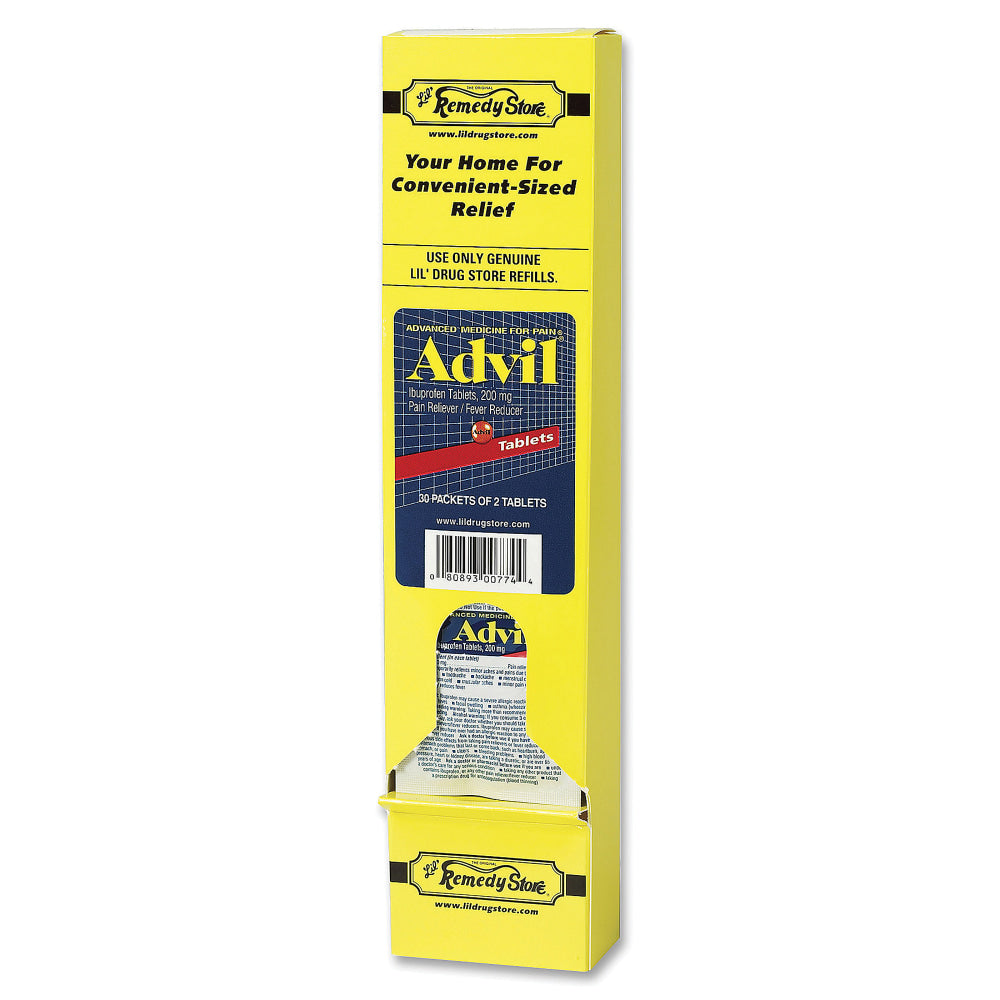 Lil Drugstore Advil Single-Dose Medicine Packs, 1 Per Packet, Box Of 30 Packets