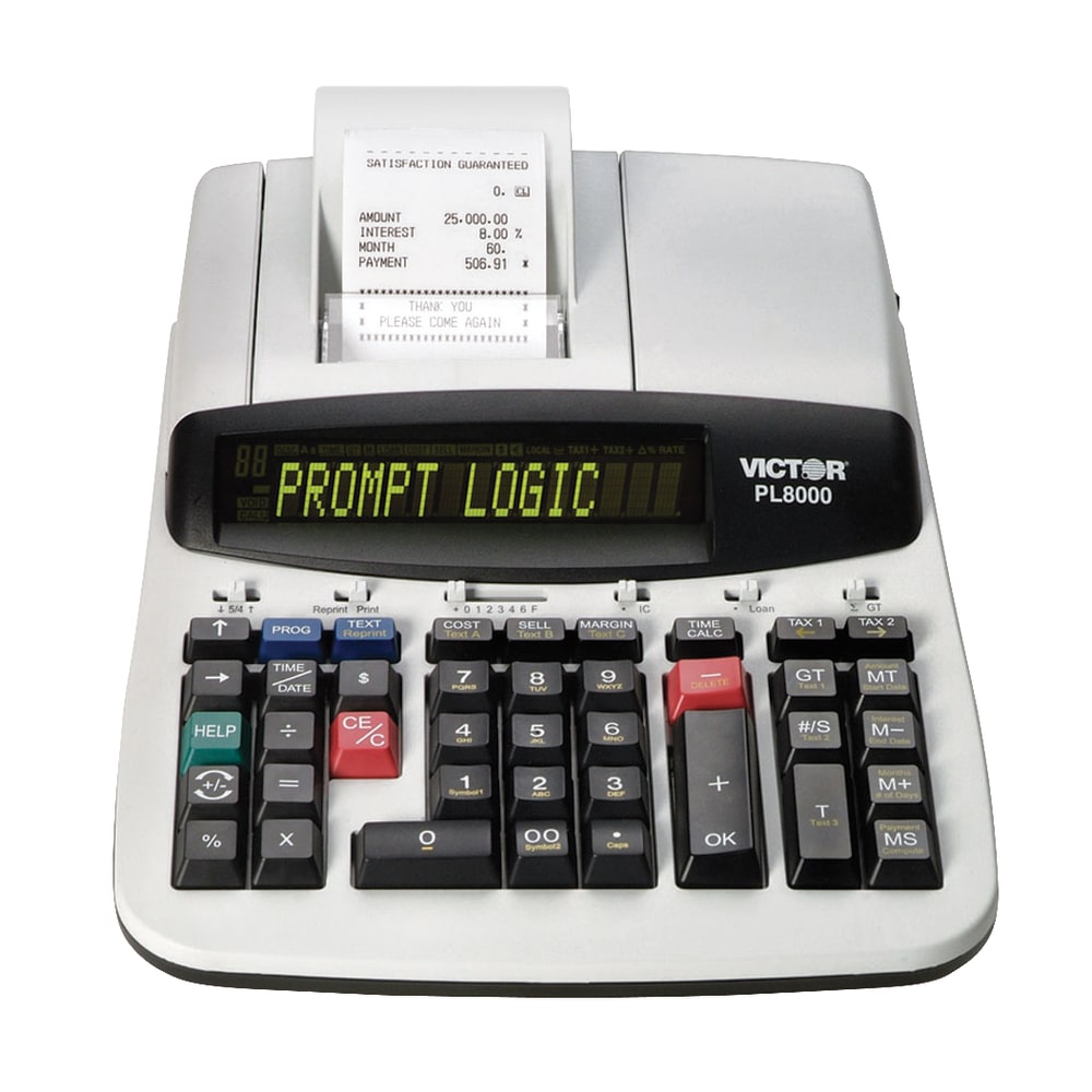 Victor PL8000 Heavy-Duty Commercial Thermal Printing Calculator With Prompt Logic