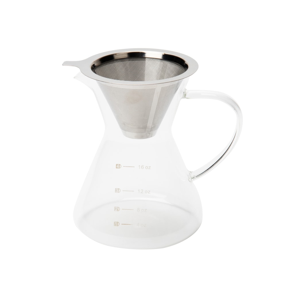 Mind Reader 2-Cup Pour-Over Coffee Maker, Clear