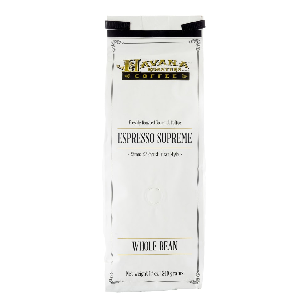 Havana Roasters Coffee Whole Bean Coffee, Cuban Influenced Espresso Supreme, 12 Oz Per Bag, Carton Of 3 Bags