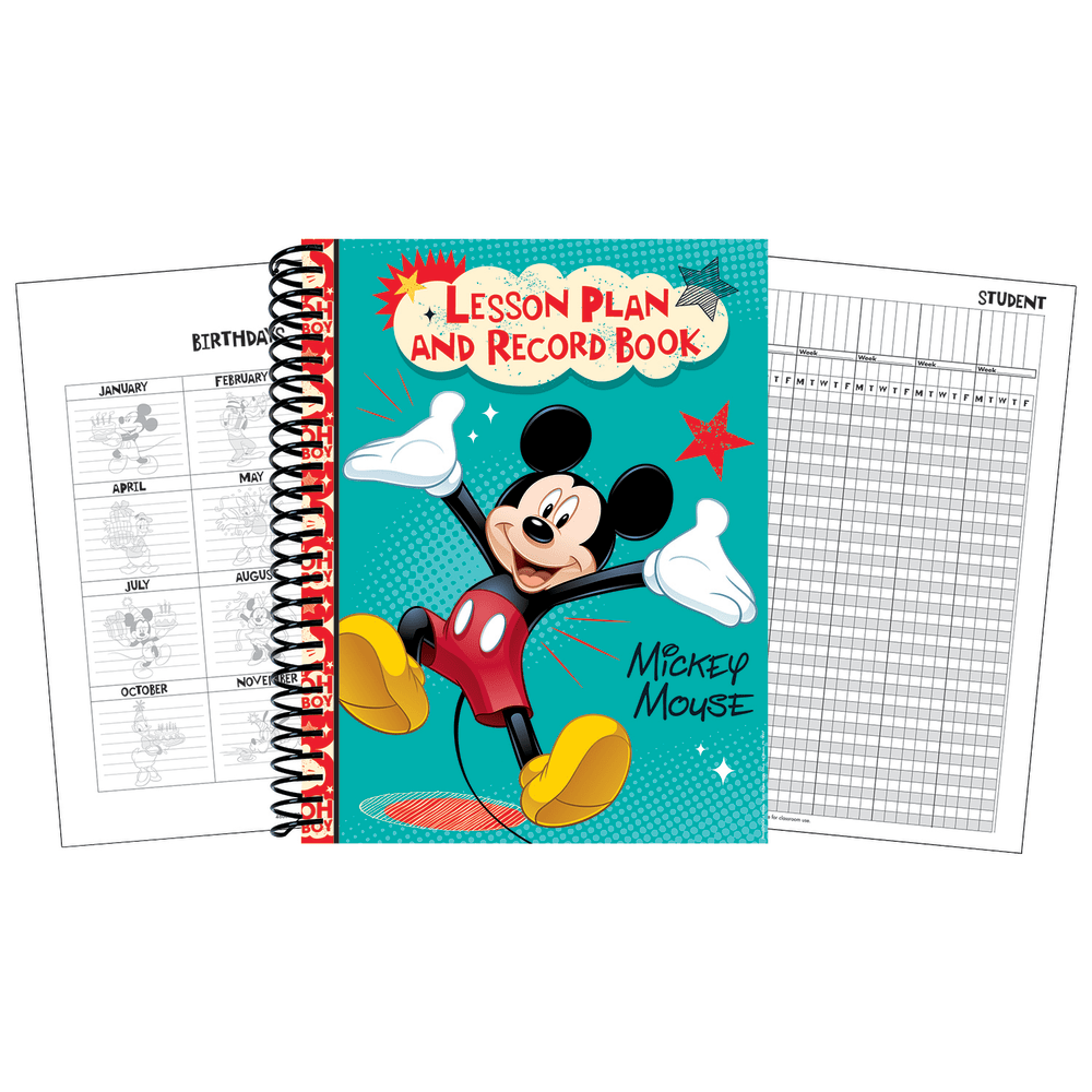 Eureka 40-Week Lesson Plan And Record Books, 8 1/2in x 11in, Mickey, Pack Of 2