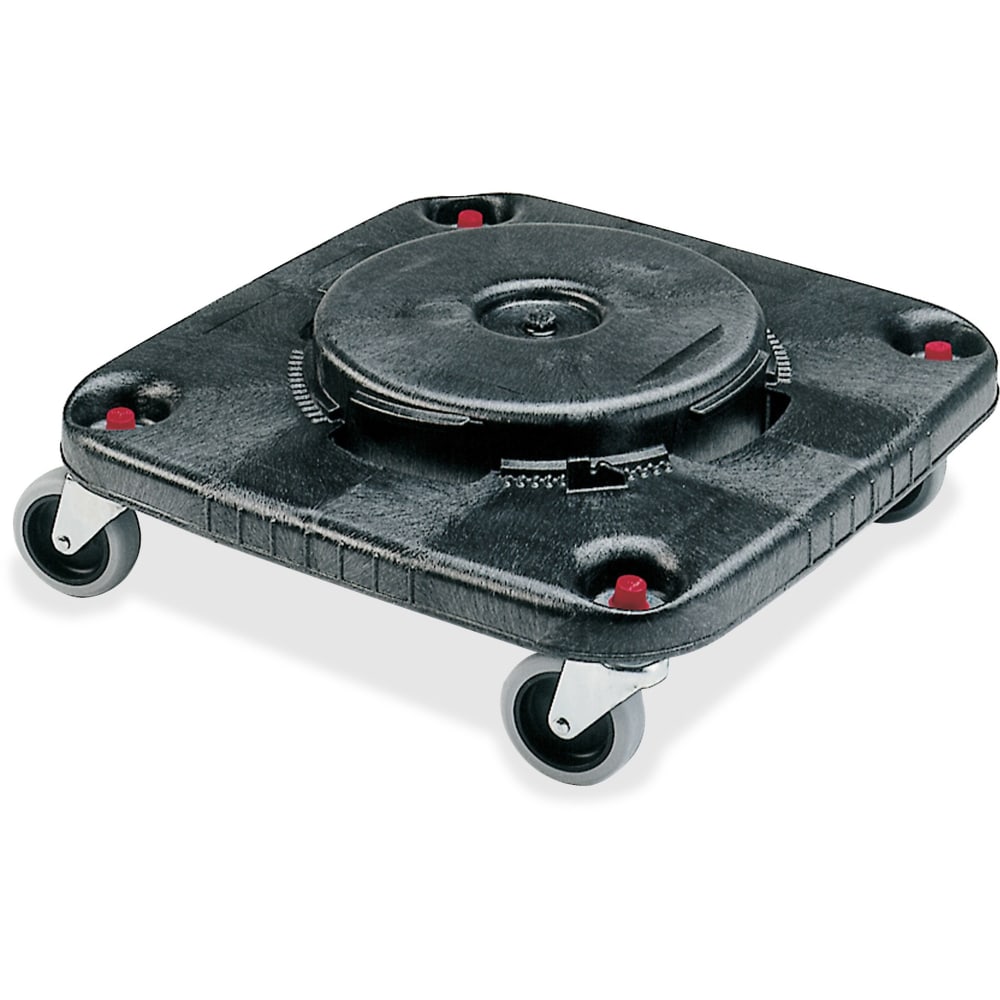Rubbermaid Commercial Brute Square Container Dolly - 300 lb Capacity - Plastic - x 17.3in Width x 6.3in Height - Black - 2 / Carton