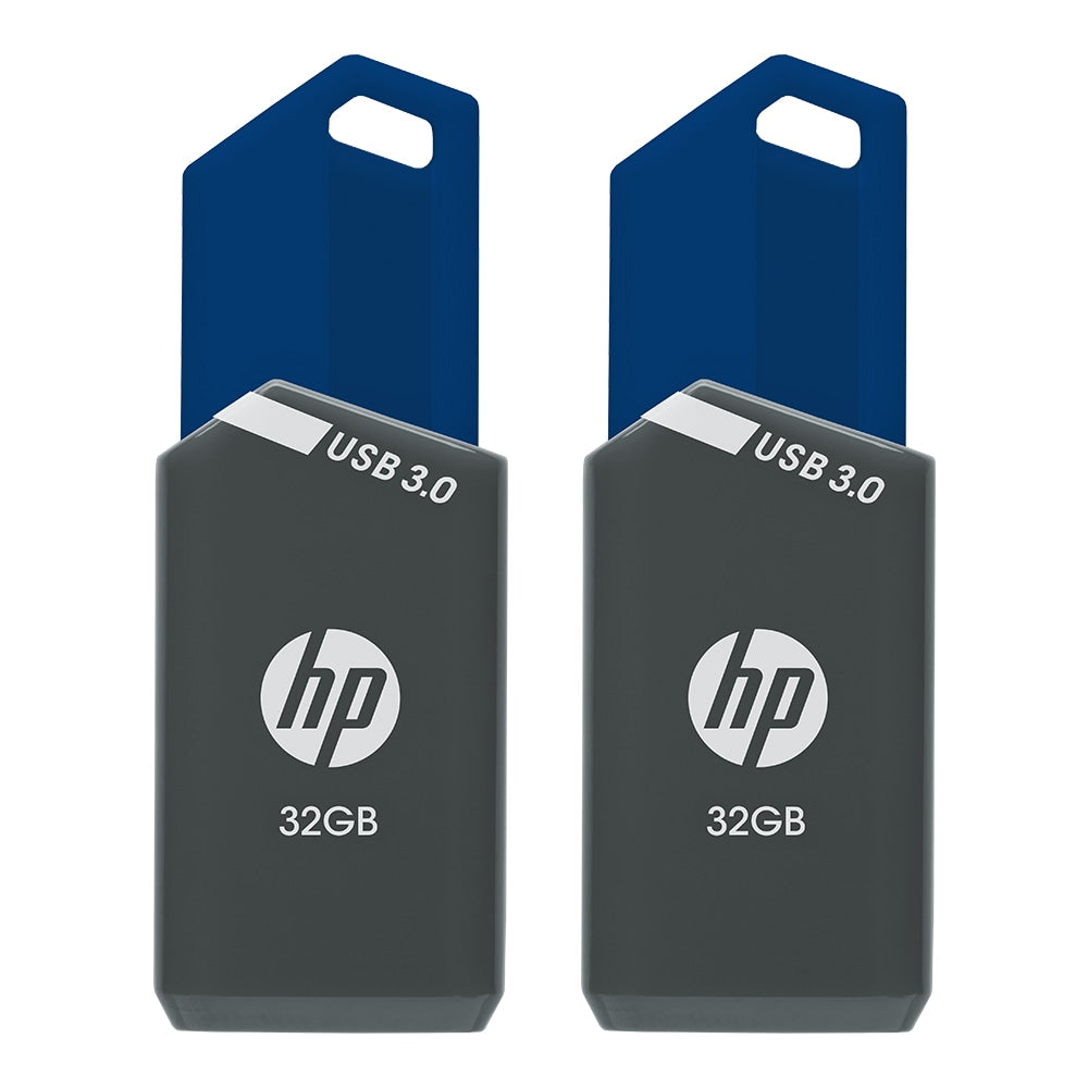 HP x900w USB 3.0 Flash Drives, 32GB, Gray/Blue, Pack Of 2 Flash Drives