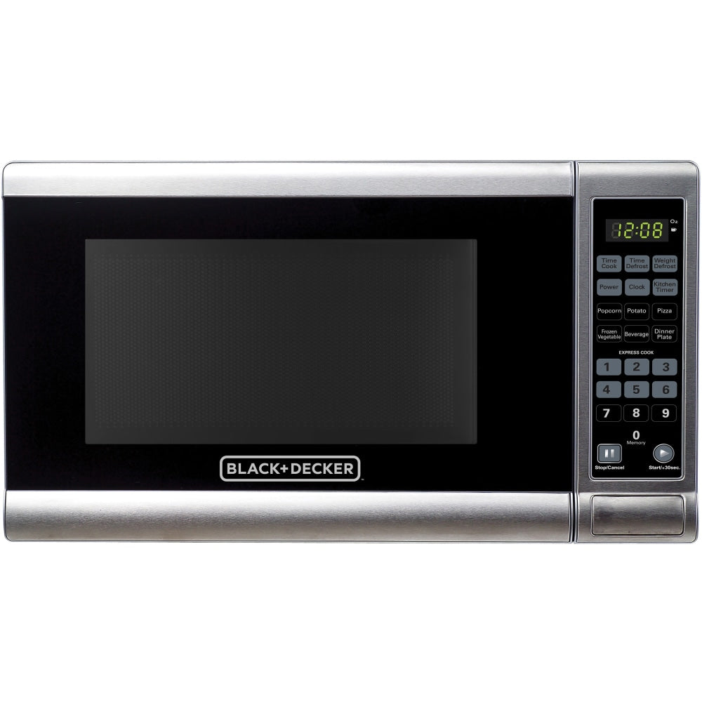 Black+Decker 0.7 Cu Ft Digital Countertop Microwave, Stainless Steel