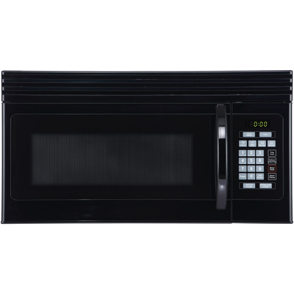 Black+Decker 1.6 Cu Ft Over-The-Range Microwave With Top-Mount Air Recirculation Vent, Black