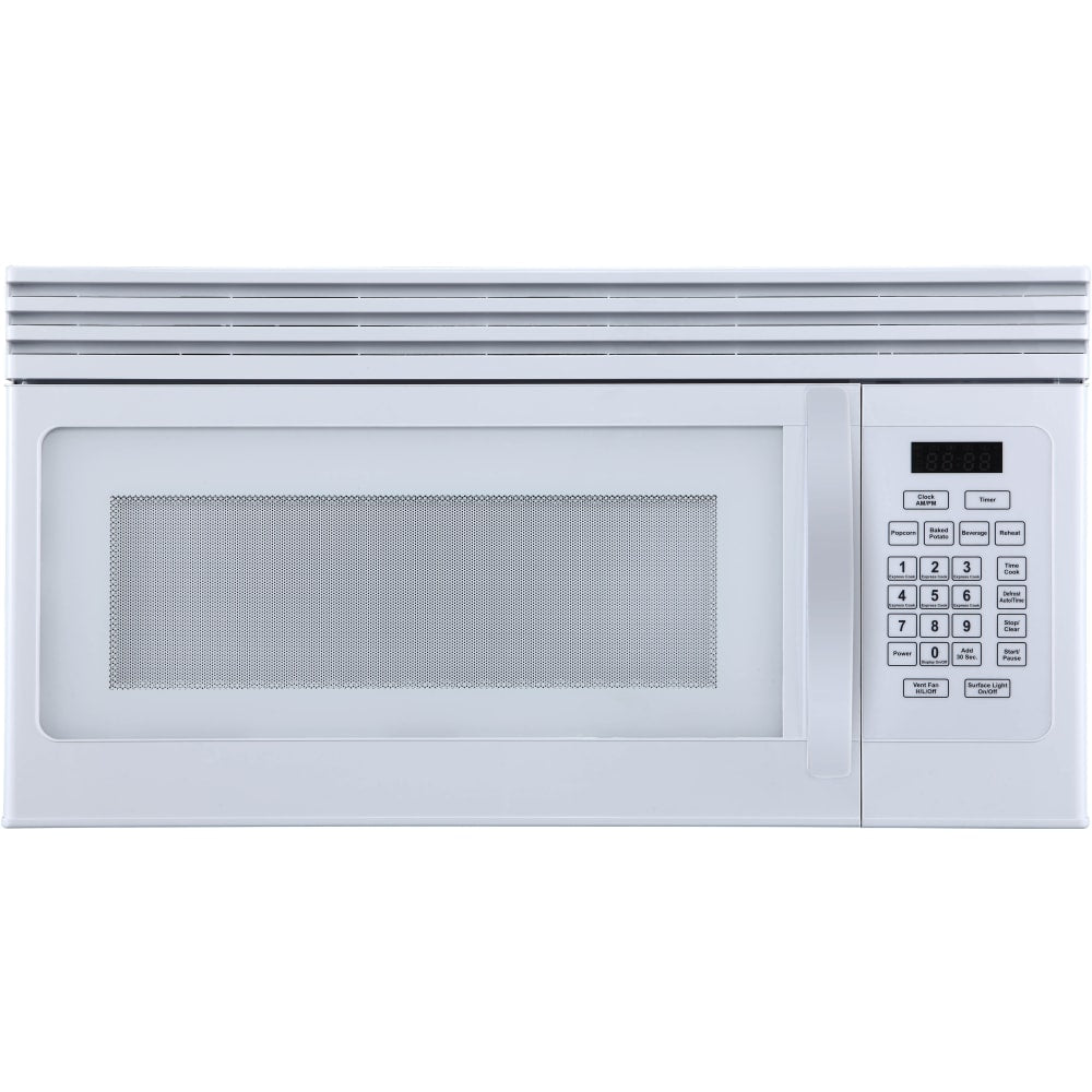 Black+Decker 1.6 Cu Ft Over-The-Range Microwave With Top-Mount Air Recirculation Vent, White