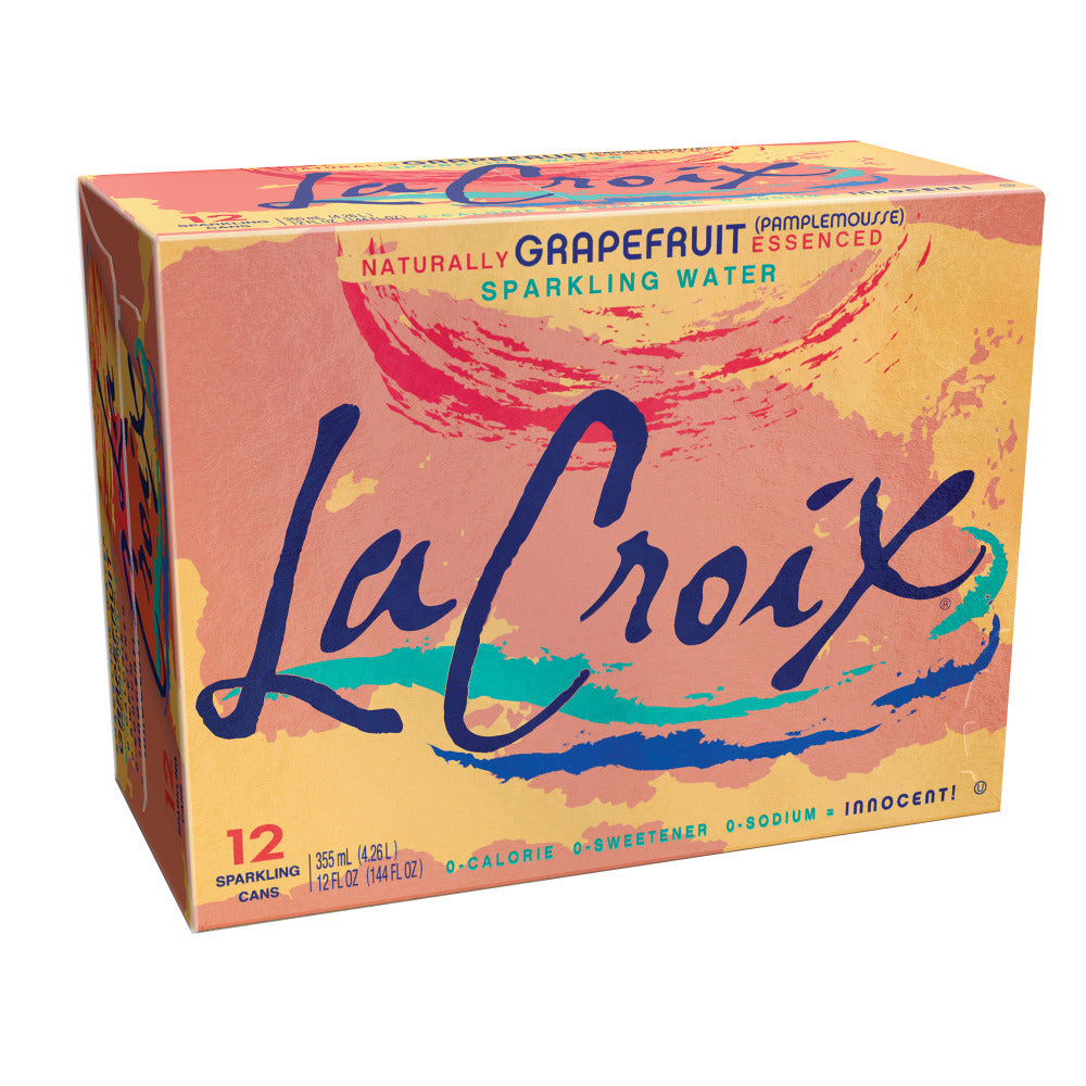 LaCroix Core Sparkling Water with Natural Grapefruit Flavor, 12 Oz, Case of 12 Cans