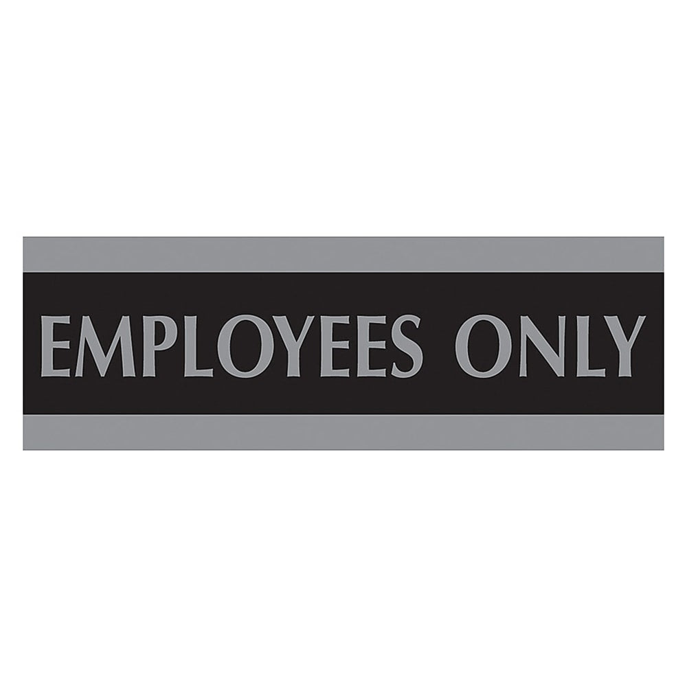 U.S. Stamp & Sign Century Series Sign, "Employees Only", 3inH x 9inW