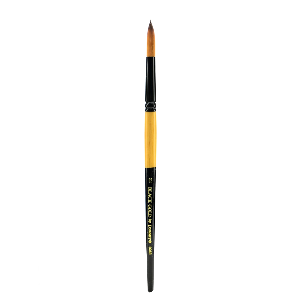 Dynasty Short-Handled Paint Brush, Size 12, Round Bristle, Synthetic, Multicolor
