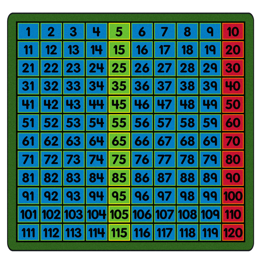 Flagship Carpets Counting to 120 Rug, Square, 12ft x 12ft, Multicolor