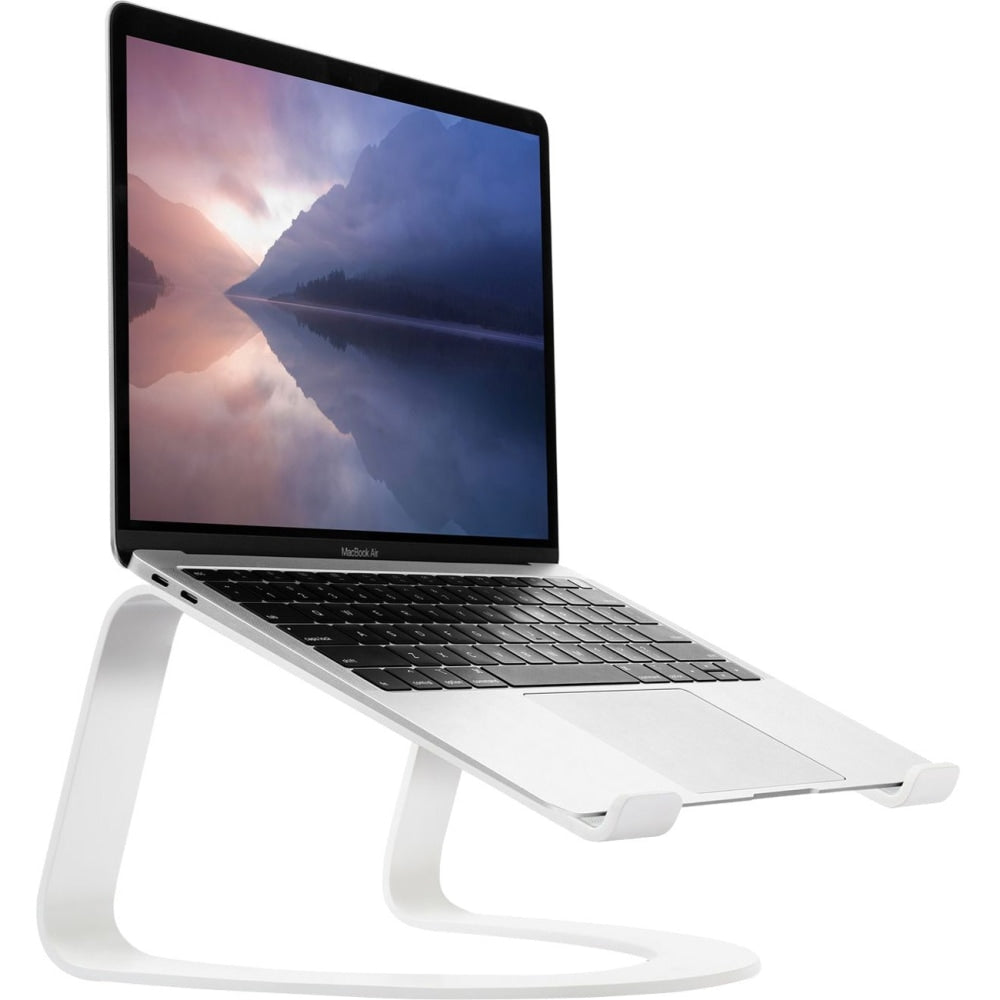 Twelve South Curve Notebook Stand - Up to 17in Screen Support - 11in Height x 6in Width - Desktop - Matte White - Aluminum, Silicone - White