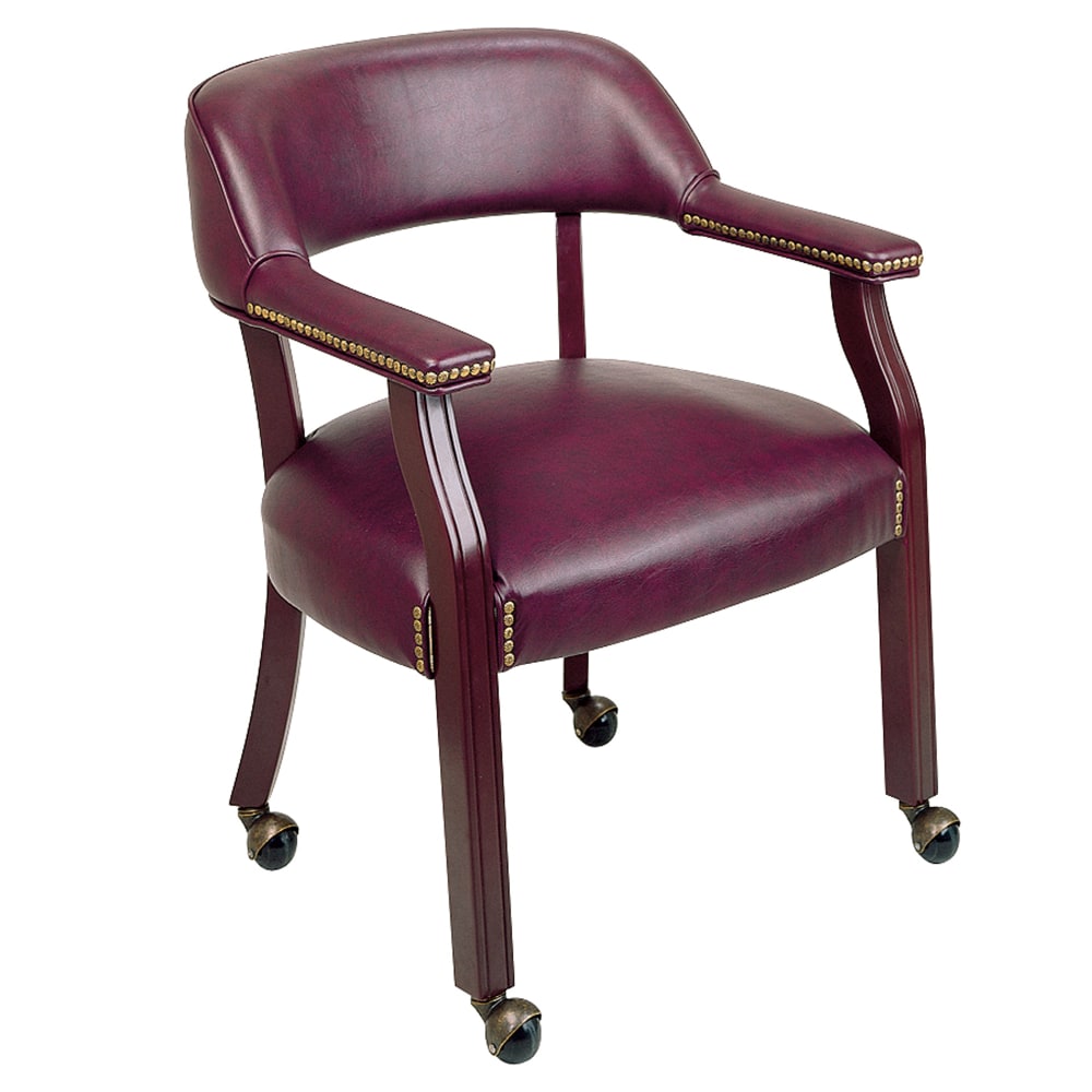 Office Star Work Smart Traditional Guest Chair, Oxblood/Mahogany