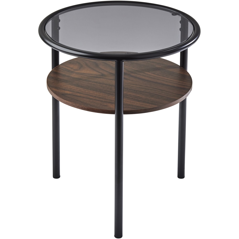 Adesso Gavin Accent Table, 21-3/4inH x 17-3/4inW x 17-3/4inD, Black/Walnut