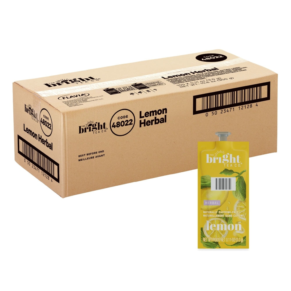 The Bright Tea Co. Lemon Herbal Tea Single-Serve Freshpacks, 0.25 Oz, Box Of 100
