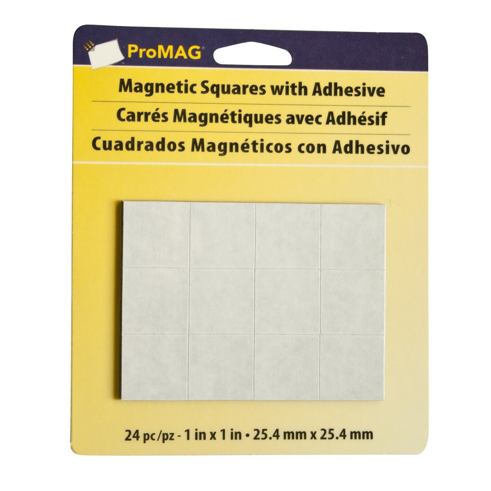 ProMAG Magnetic Squares, 1in, Black/White, Pack Of 24