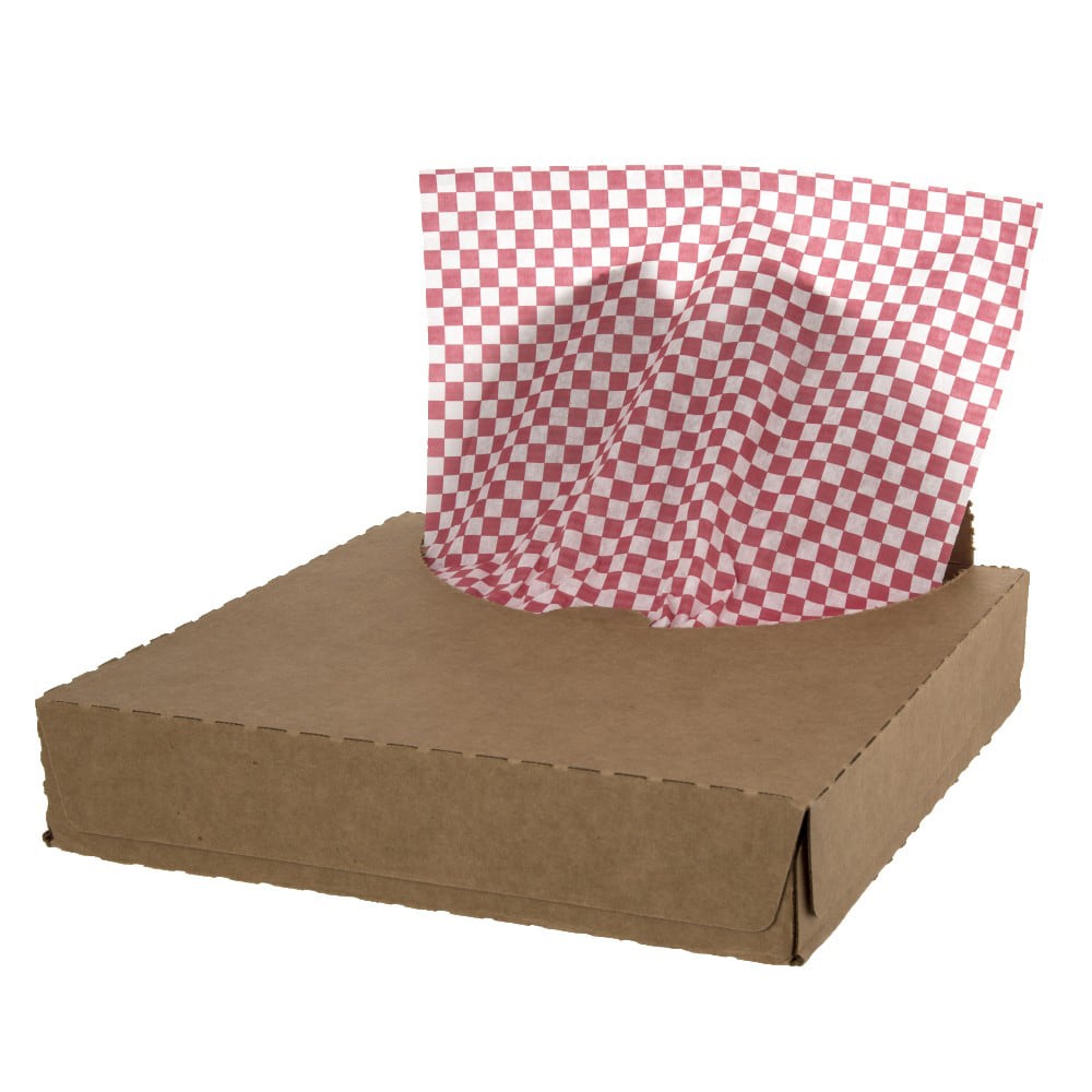 Checkered Basket Liners, Red, Carton Of 5,000