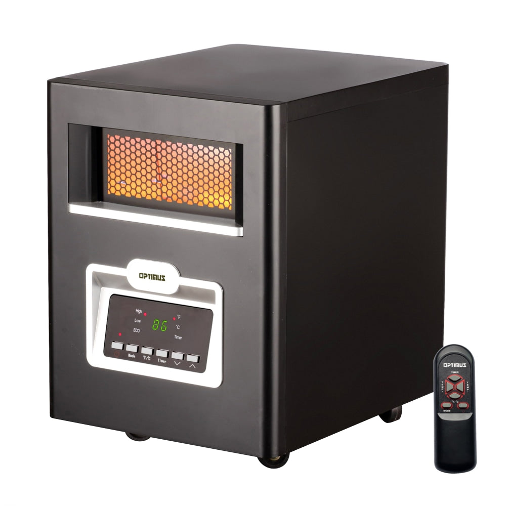 Optimus Infrared Quartz Heater With Remote And LED Display, 15-1/8in x 11-1/2in