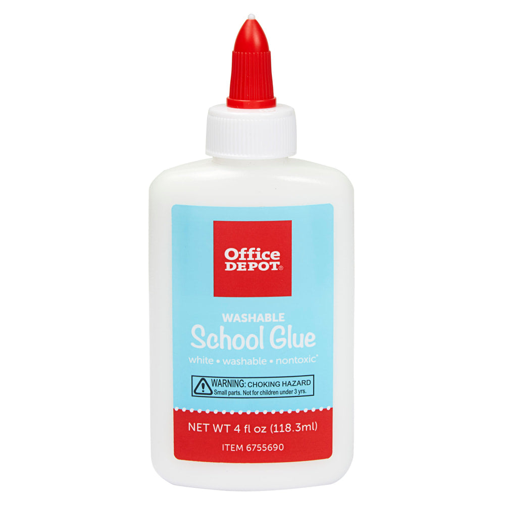 Office Depot Brand School Glue, 4 Oz, White