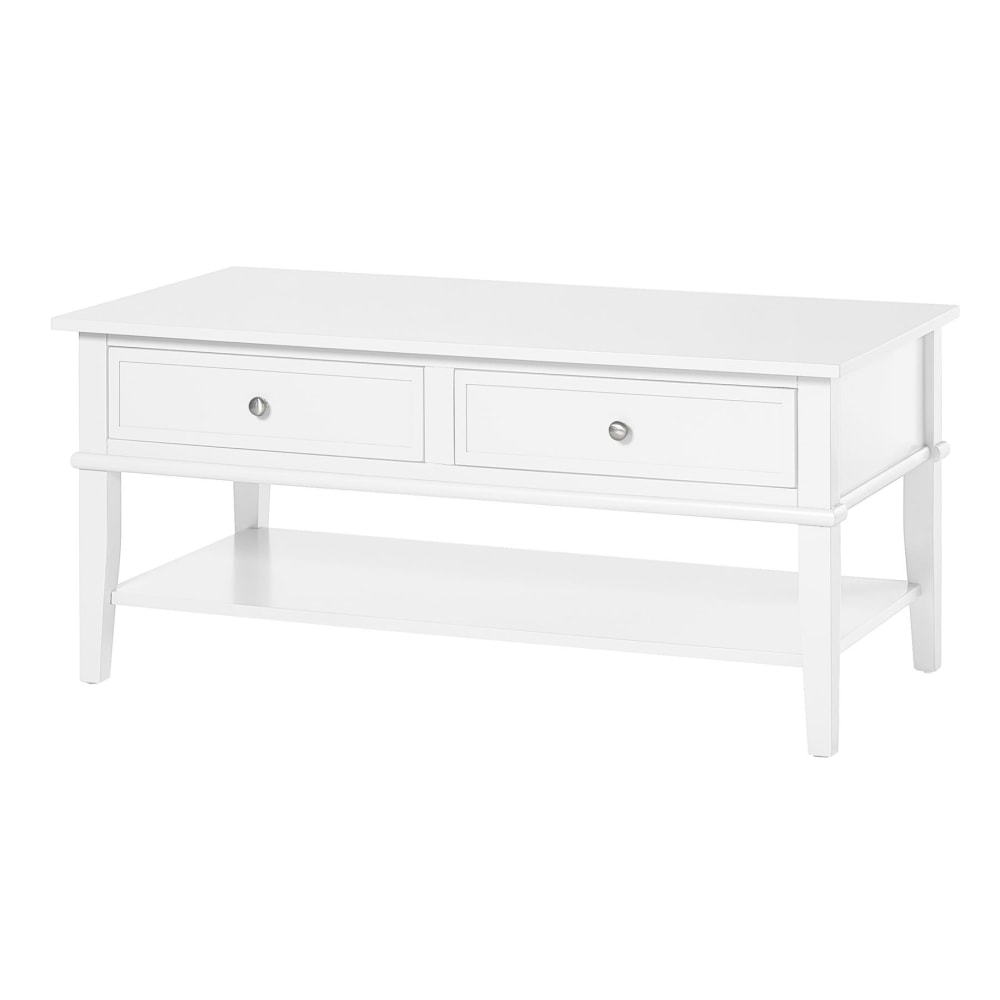 Ameriwood Home Franklin Coffee Table, Rectangular, White