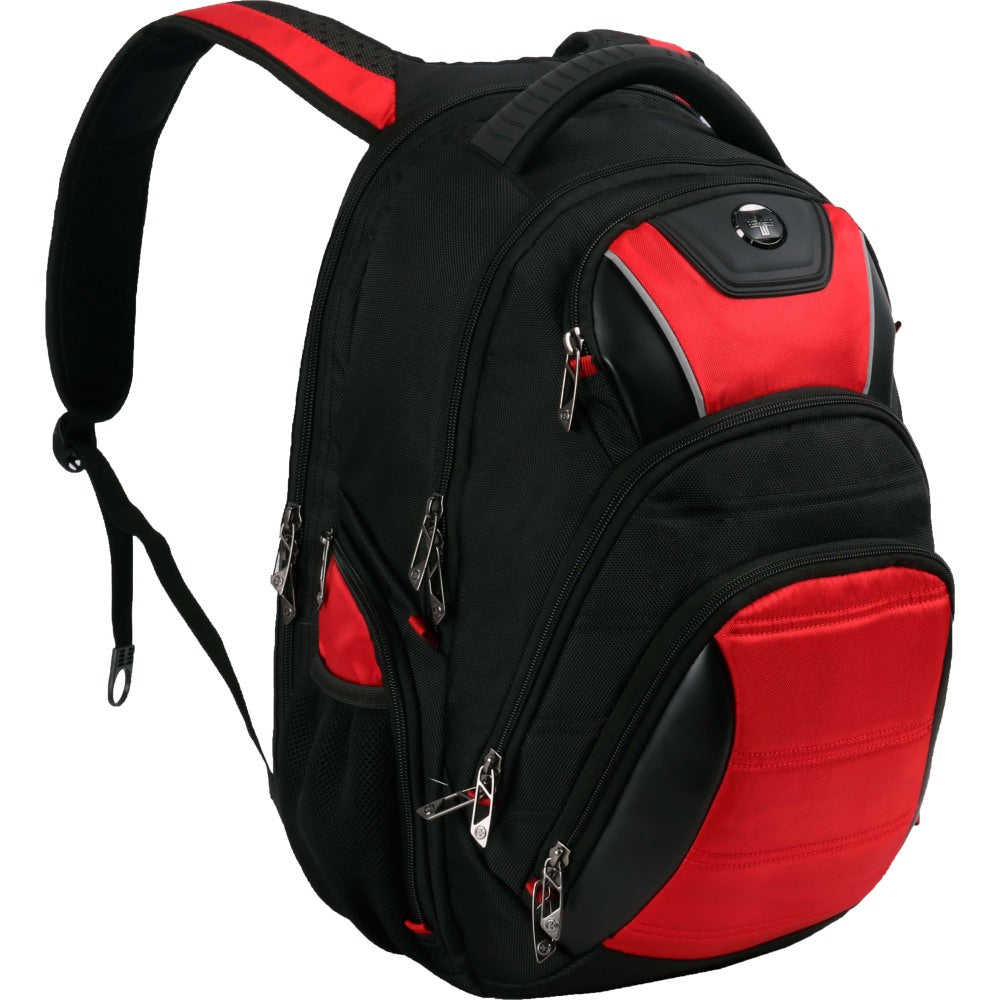 SwissDigital Circuit Antibacterial Business Backpack With 16.1in Laptop Pocket, Black