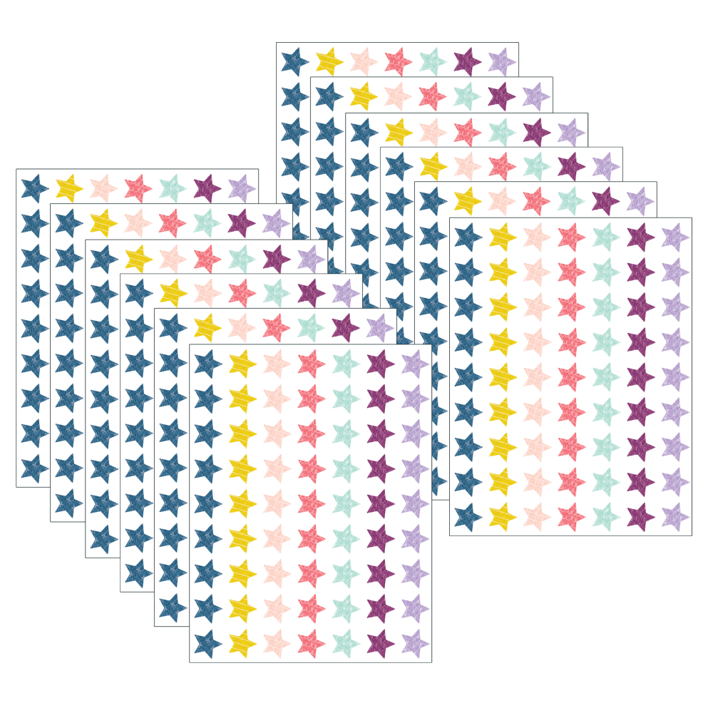 Teacher Created Resources Mini Stickers, Oh Happy Day Stars, 377 Stickers Per Pack, Set Of 12 Packs
