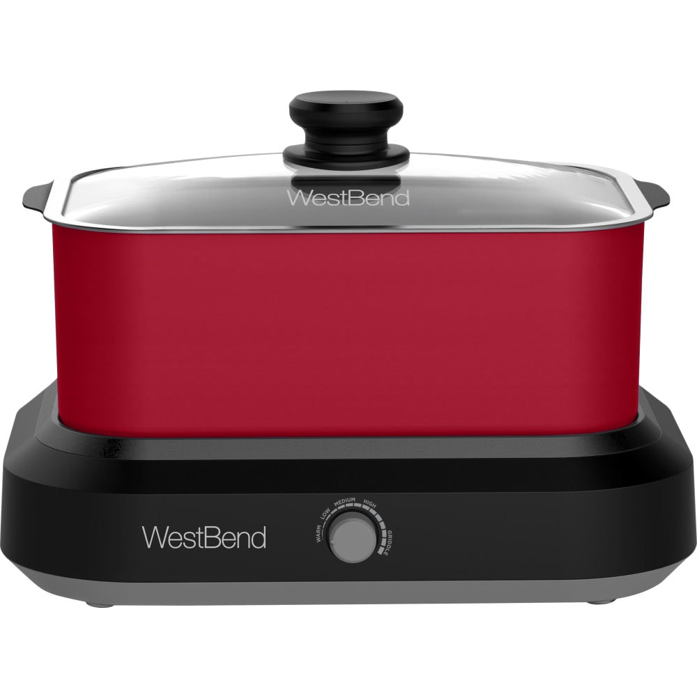 West Bend 5-Quart Oblong Slow Cooker, Red
