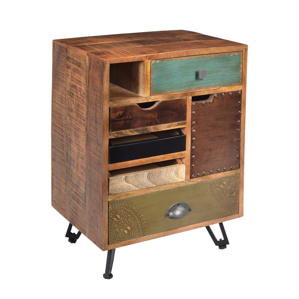 Coast to Coast Brisbane 5-Drawer/1-Door End Table, Multicolor