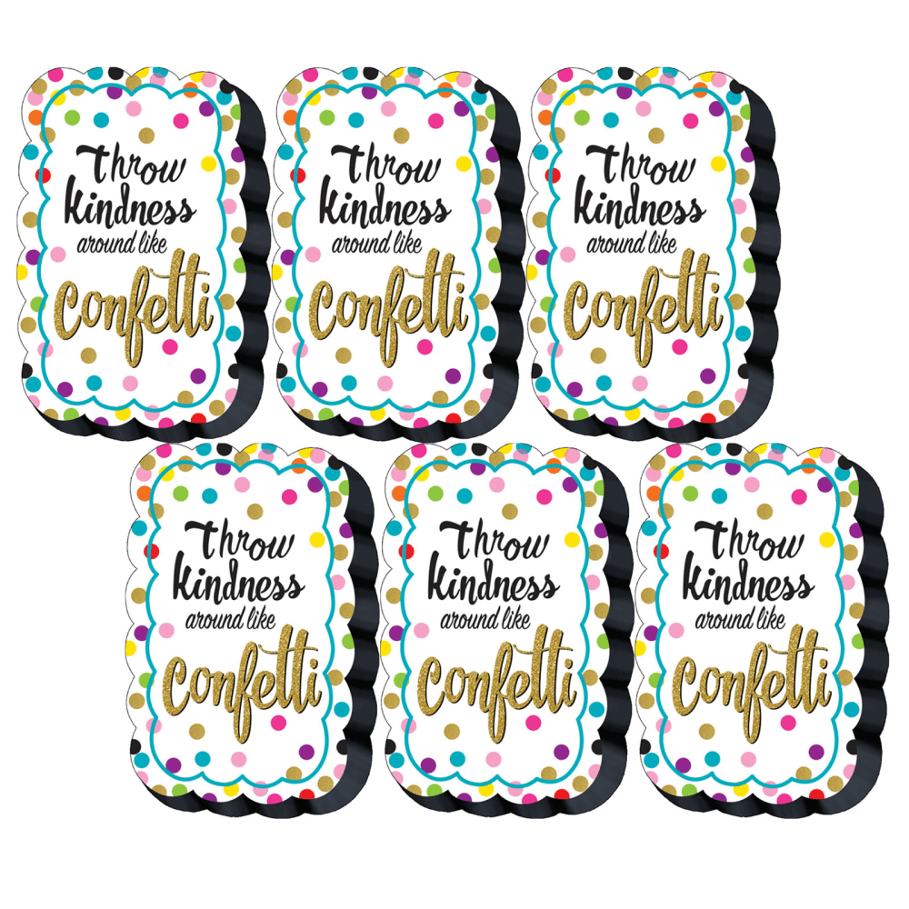 Teacher Created Resources Magnetic Whiteboard Erasers, 2-1/2in x 4in, Confetti, Pack Of 6 Erasers