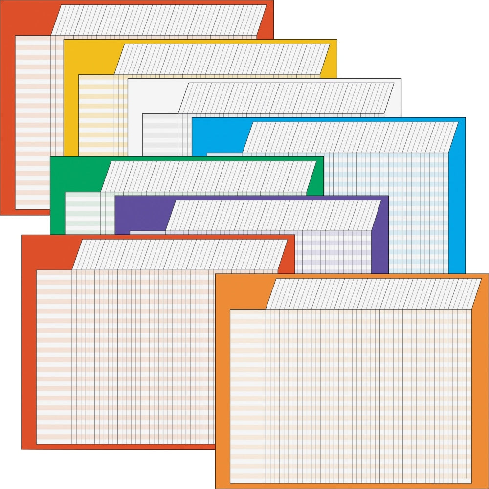 Trend Horizontal Incentive Charts, Assorted Colors, Pack Of 8