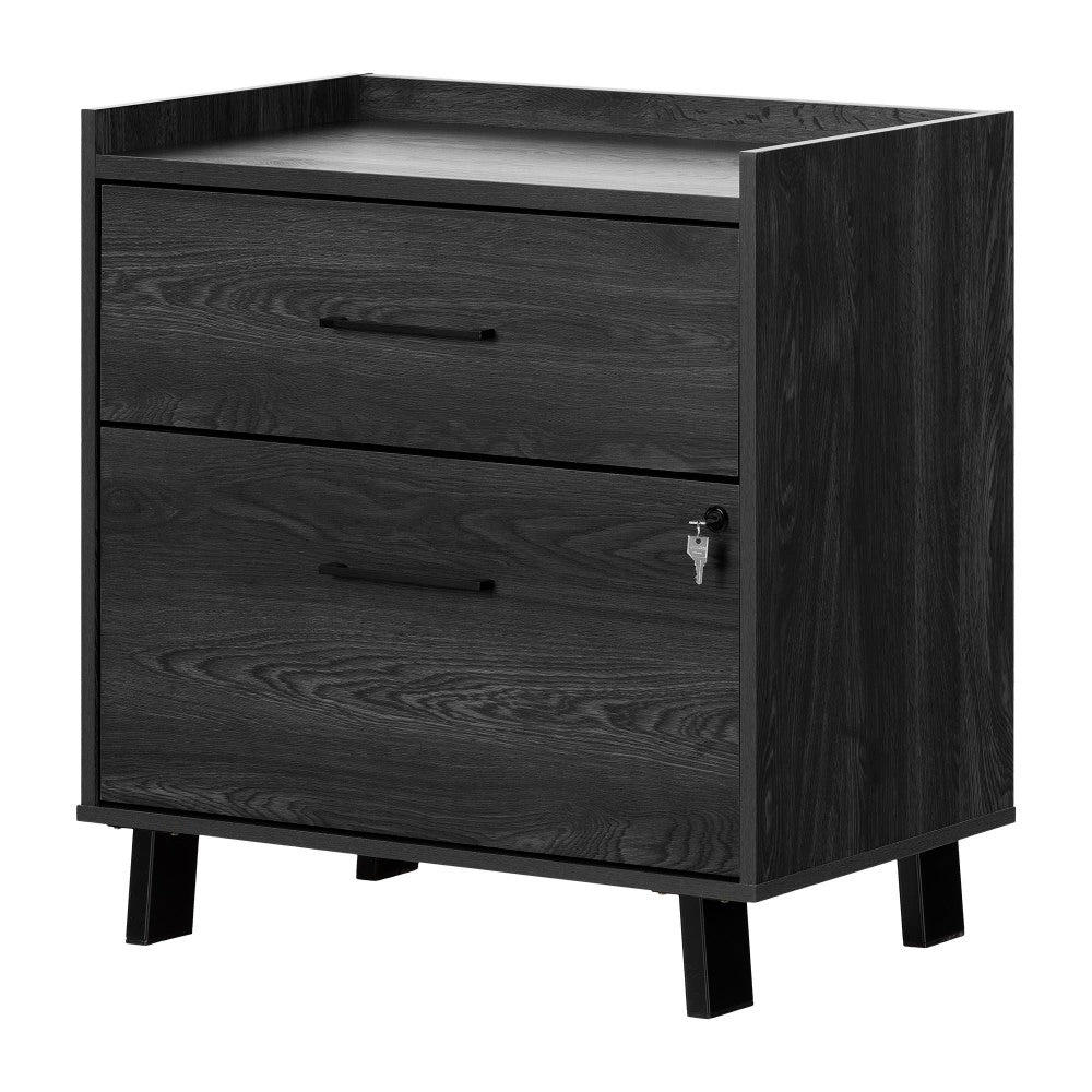 South Shore Kozack 28-3/4inW x 18-1/4inD Lateral 2-Drawer File Cabinet, Gray Oak