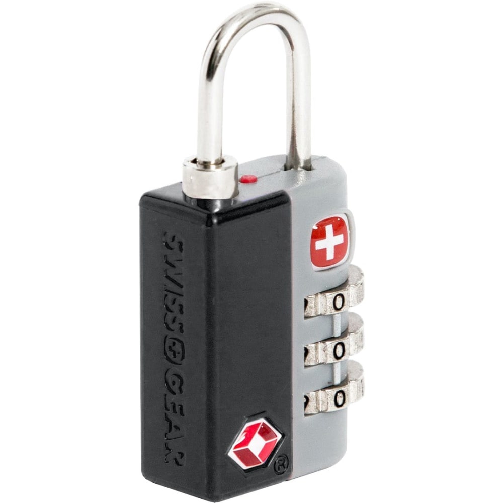 SwissGear Deluxe TSA Combination Lock - Black - 3 Digit - Plastic, Steel - Black