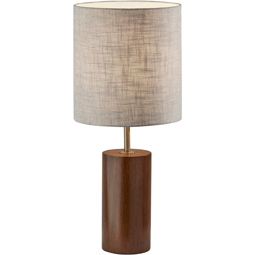 Adesso Dean Table Lamp, 30-1/2inH, Natural Shade/Walnut Base