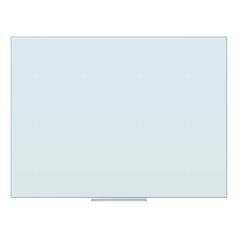 U Brands Frameless Floating Non-Magnetic Glass Dot Grid Dry-Erase Board, 48in X 36in, Frosted White (Actual Size 47in x 35in)